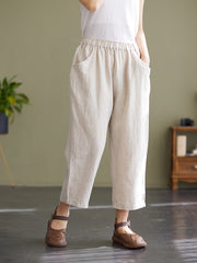 Damen Leinenhose mit weitem Bein