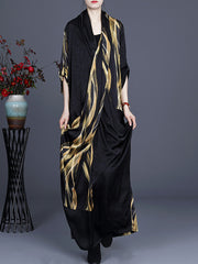 Plus Size Irregular Vintage Maxi Retro Maxi Dress