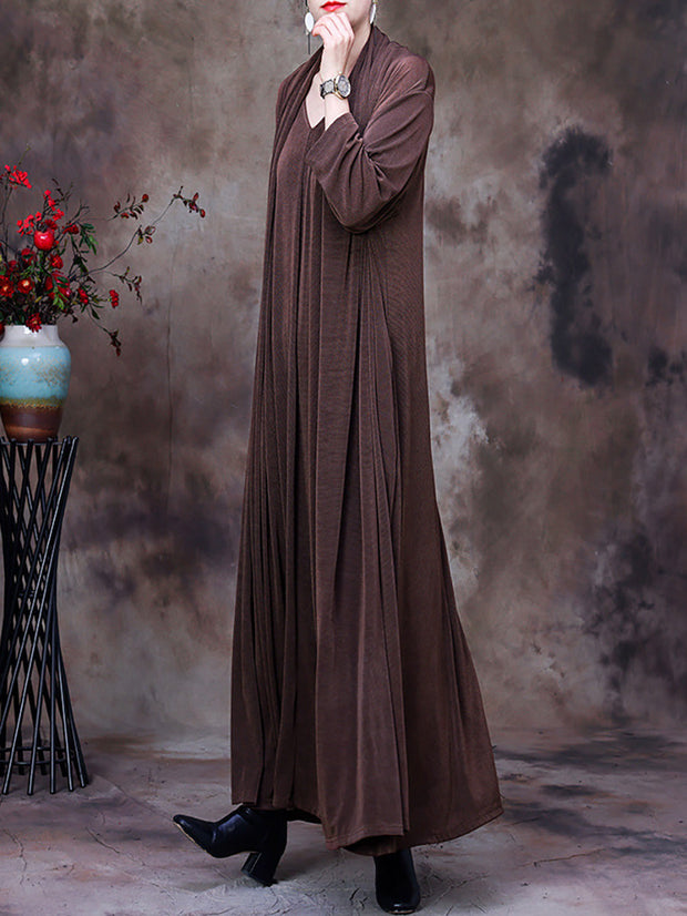 Plus Size V Neck Vintage Women Retro Maxi Dress