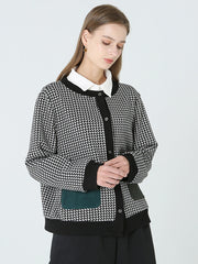 Frauen Frühling Langarm Plaid Button Mantel M-2XL