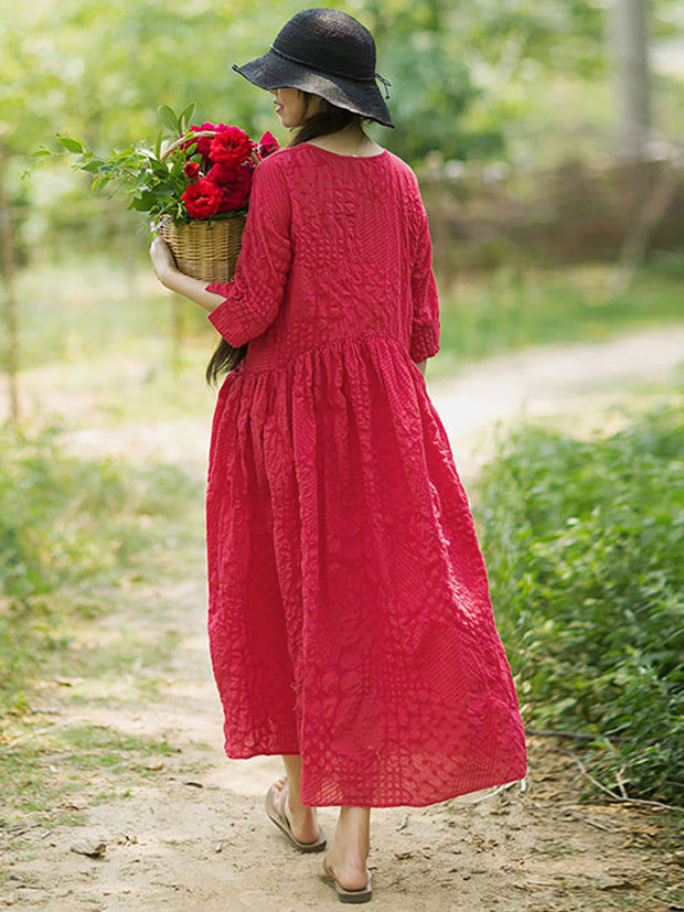 Damenkleid aus reiner, plissierter Baumwolle aus 100 % Baumwolle