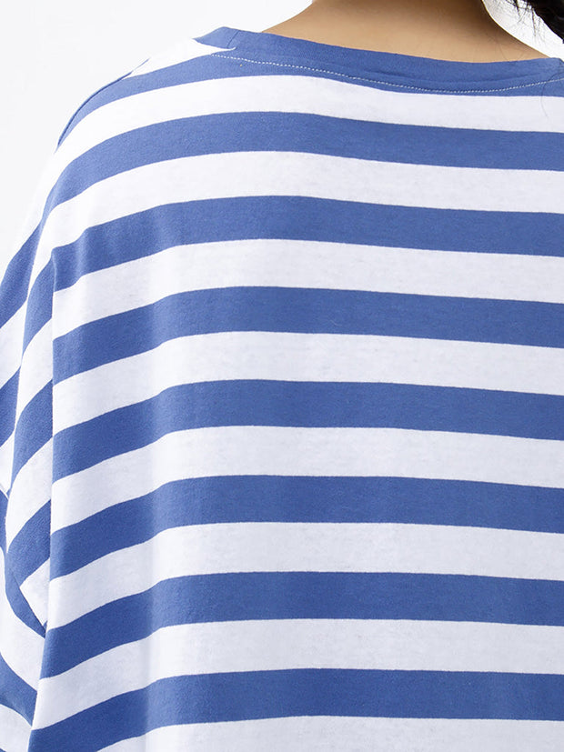 Plus Size - Buykud 100% Cotton Striped Casual T-Shirt