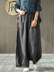 Plus Size Women Casual Spring Wide Leg Pants