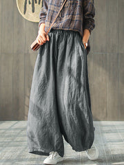 Plus Size Women Casual Spring Wide Leg Pants