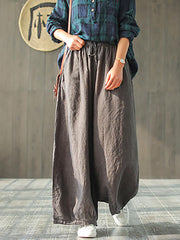 Plus Size Women Casual Spring Wide Leg Pants