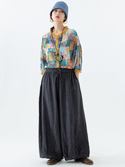 Plus Size Women Casual Spring Wide Leg Pants